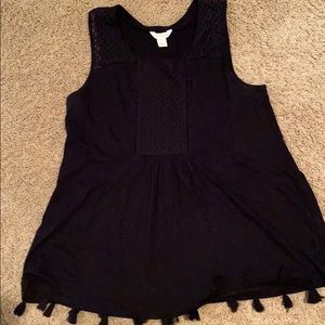 Black sleeveless blouse